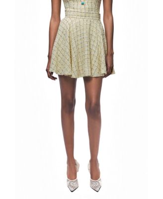 Women's Ruffle Tweed Mini Skirt