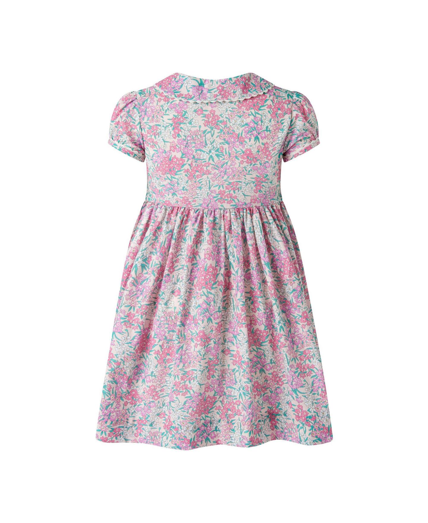 Платье Rachel Riley Floral Button-front Dress для девочек, цвет: Розовый — фото 2