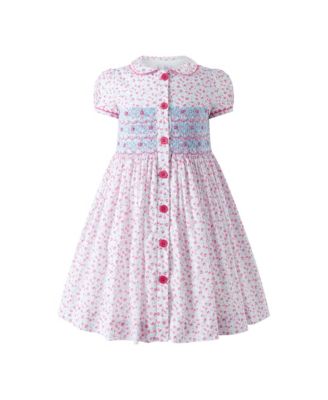 Girls 2-10 Smocked Button-front Dress