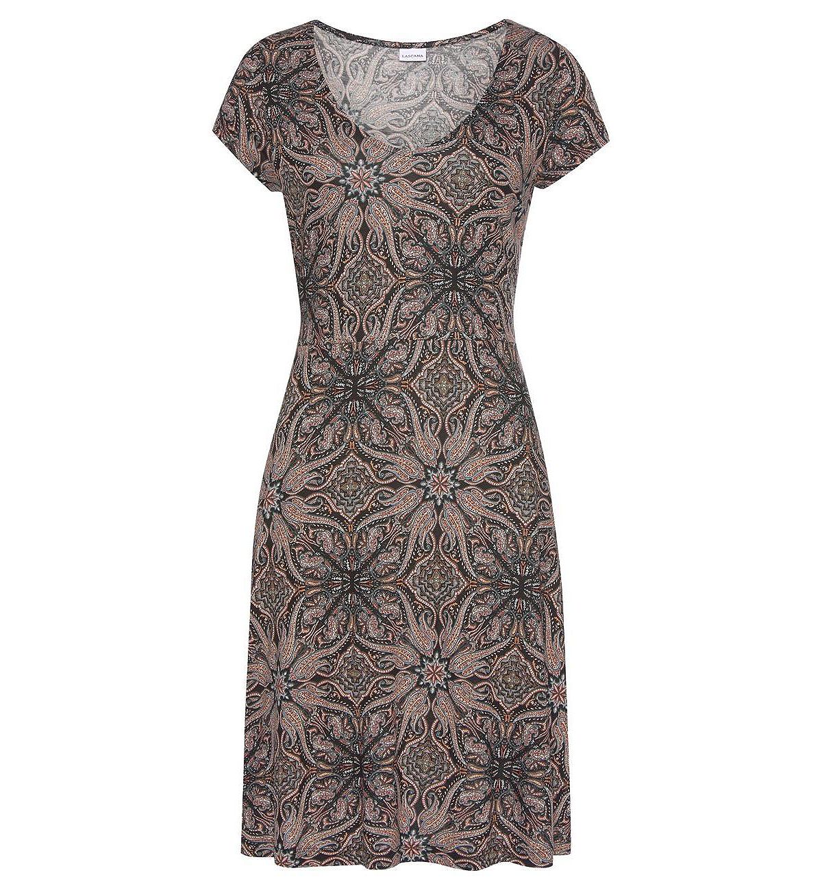 LASCANA Women's Short Sleeve V-Neck Dress view 4 — MAYCSS fashion products
