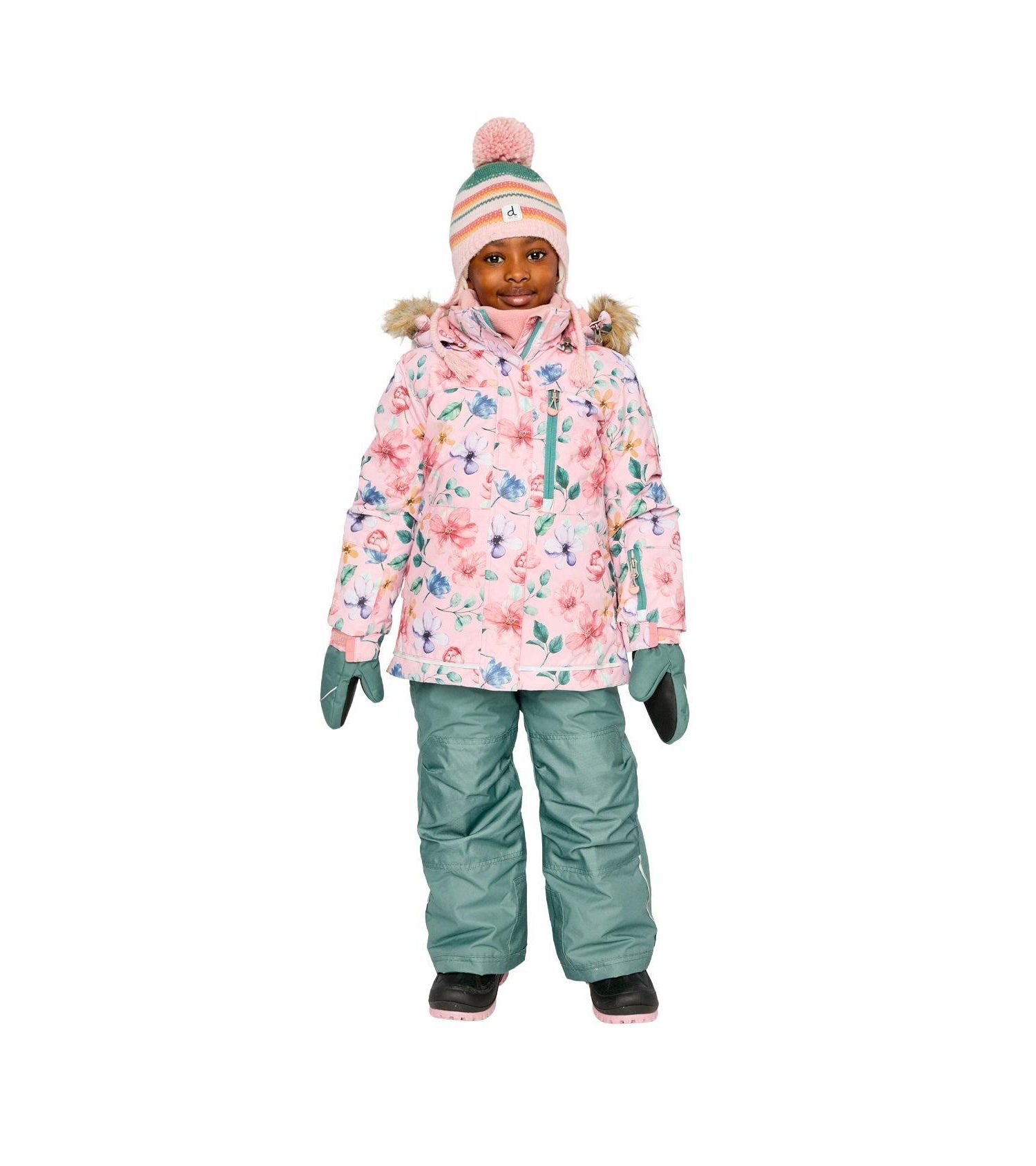 Big Girls (6-14) Two Piece Play Snowsuit Vintage Floral Print