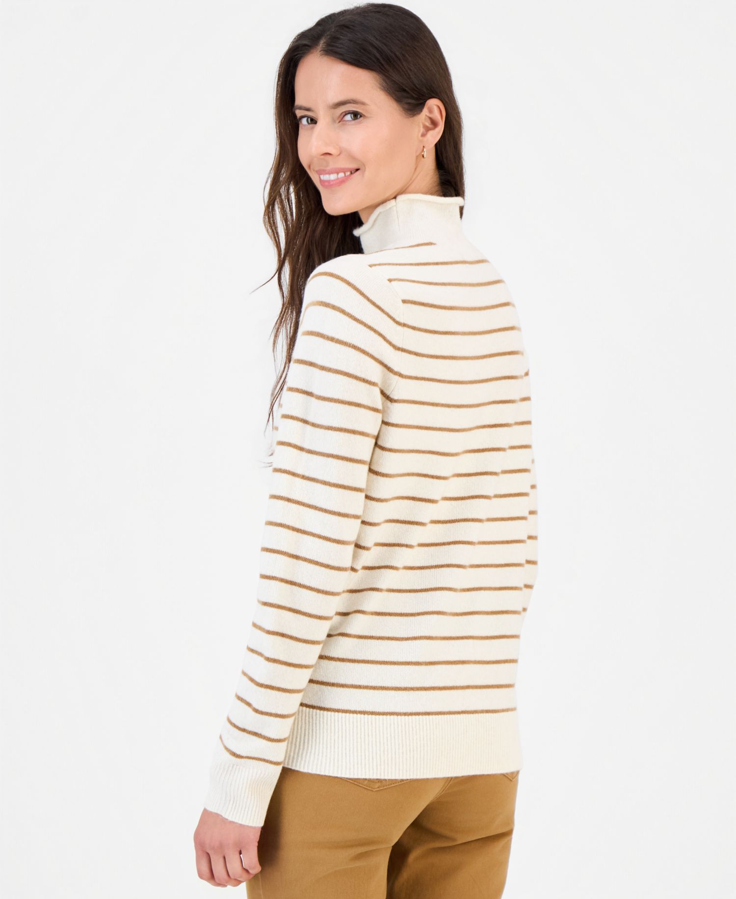 Petite Luxsoft Stripe Rollneck Sweater