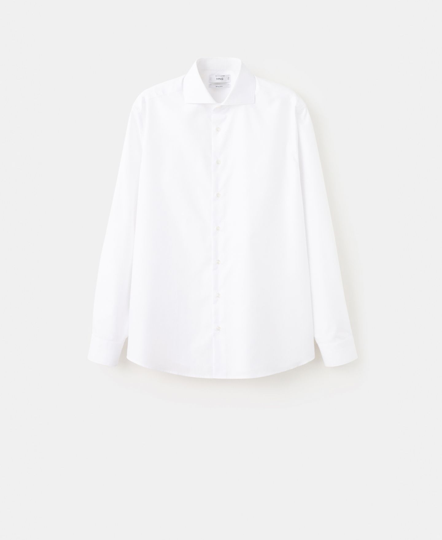 Мужская рубашка Mango Regular-Fit Cotton Dress Shirt, цвет: Белый — фото 2