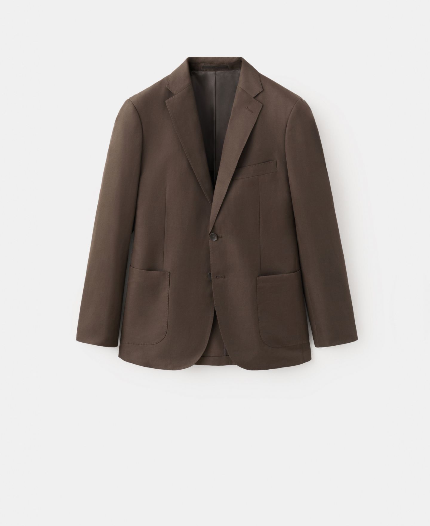Мужской пиджак MANGO Slim-Fit Lyocell-Linen Suit, цвет: Коричневый — фото 2
