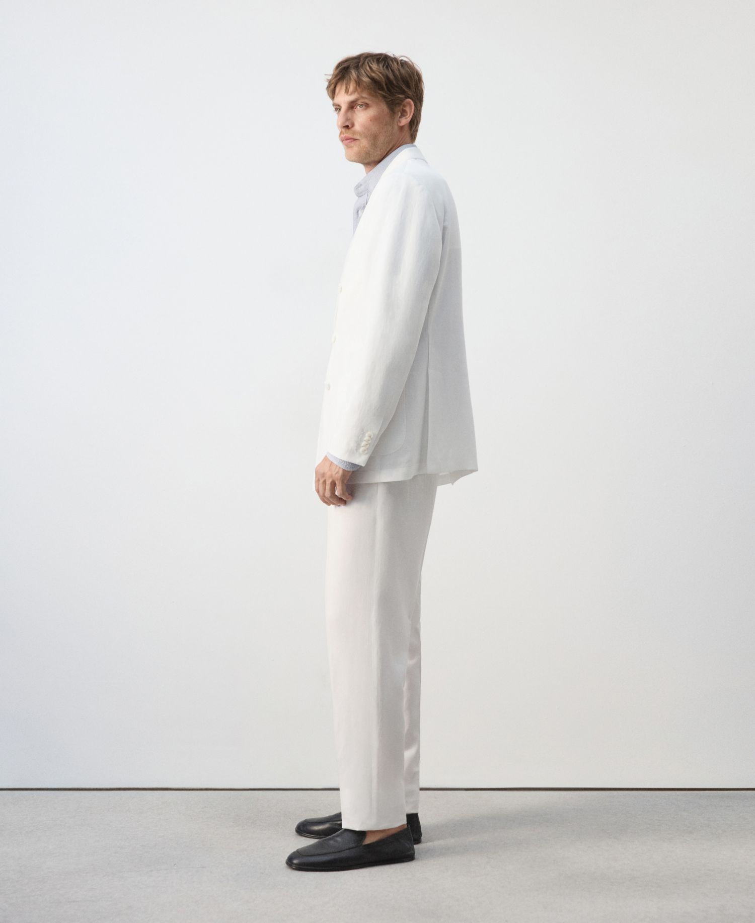 Men's Linen Lyocell Double-Breasted Suit Jacket