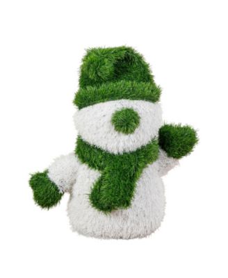 22" Ultraviolet Resistant Artificial Christmas Grass Garden Plush Topiary Snowman Indoor And Outdoor