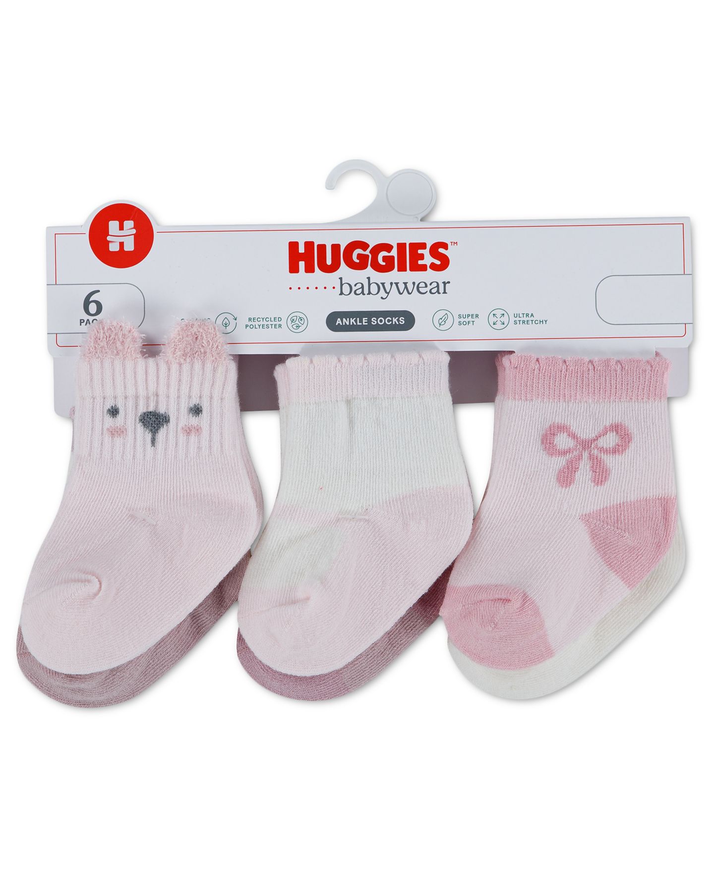 Носки Babywear, укороченные, 6 шт. — Huggies, цвет: Розовый — фото 3