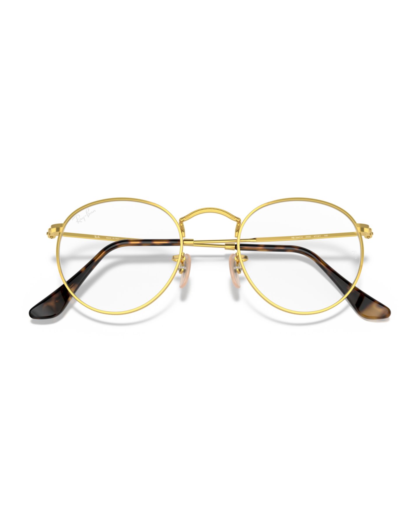 Очки Ray-Ban Unisex Round Metal Optics Eyeglasses, RB3447V, цвет: Золотой — фото 5