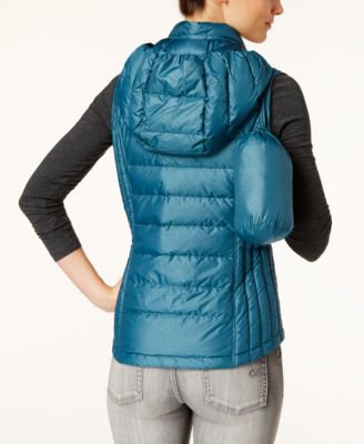 32 Degrees Packable Down Hooded Puffer Vest, Created For Macy's ...