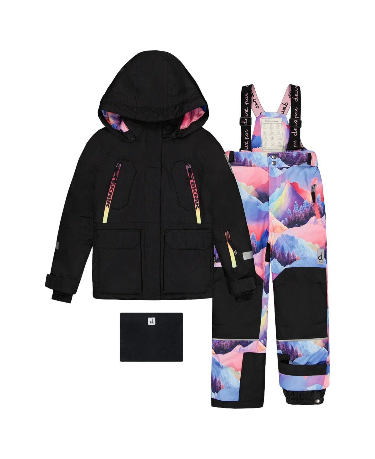 Deux par Kids and Baby Toddler Girl(4T-5T) Two Piece Teknik Snowsuit Print with Mountains