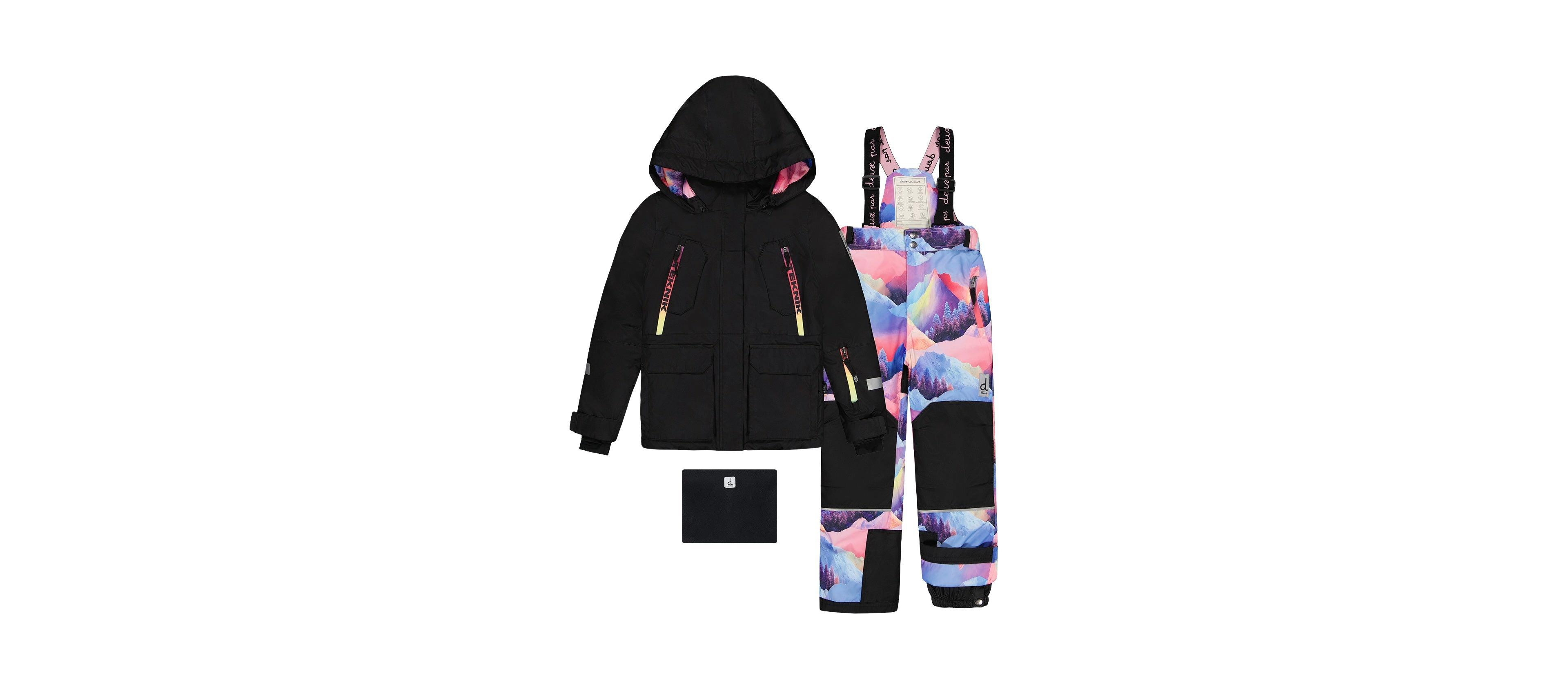 Deux par Kids and Baby Toddler Girl(4T-5T) Two Piece Teknik Snowsuit Print with Mountains