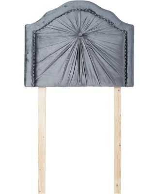Plush Pleated Double Bevel College Dorm Headboard with Legs