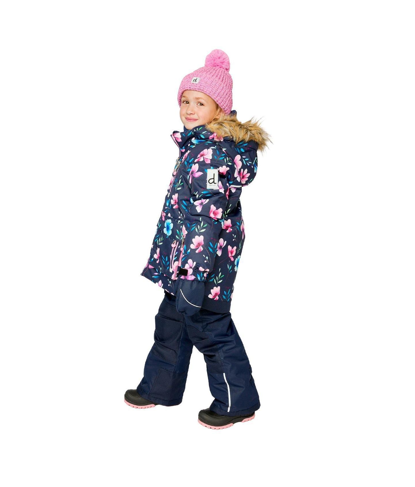 Комплекты Deux par Deux Two Piece Play Snowsuit Floral Print для девочек-малышей, цвет: Синий с принтом — фото 3