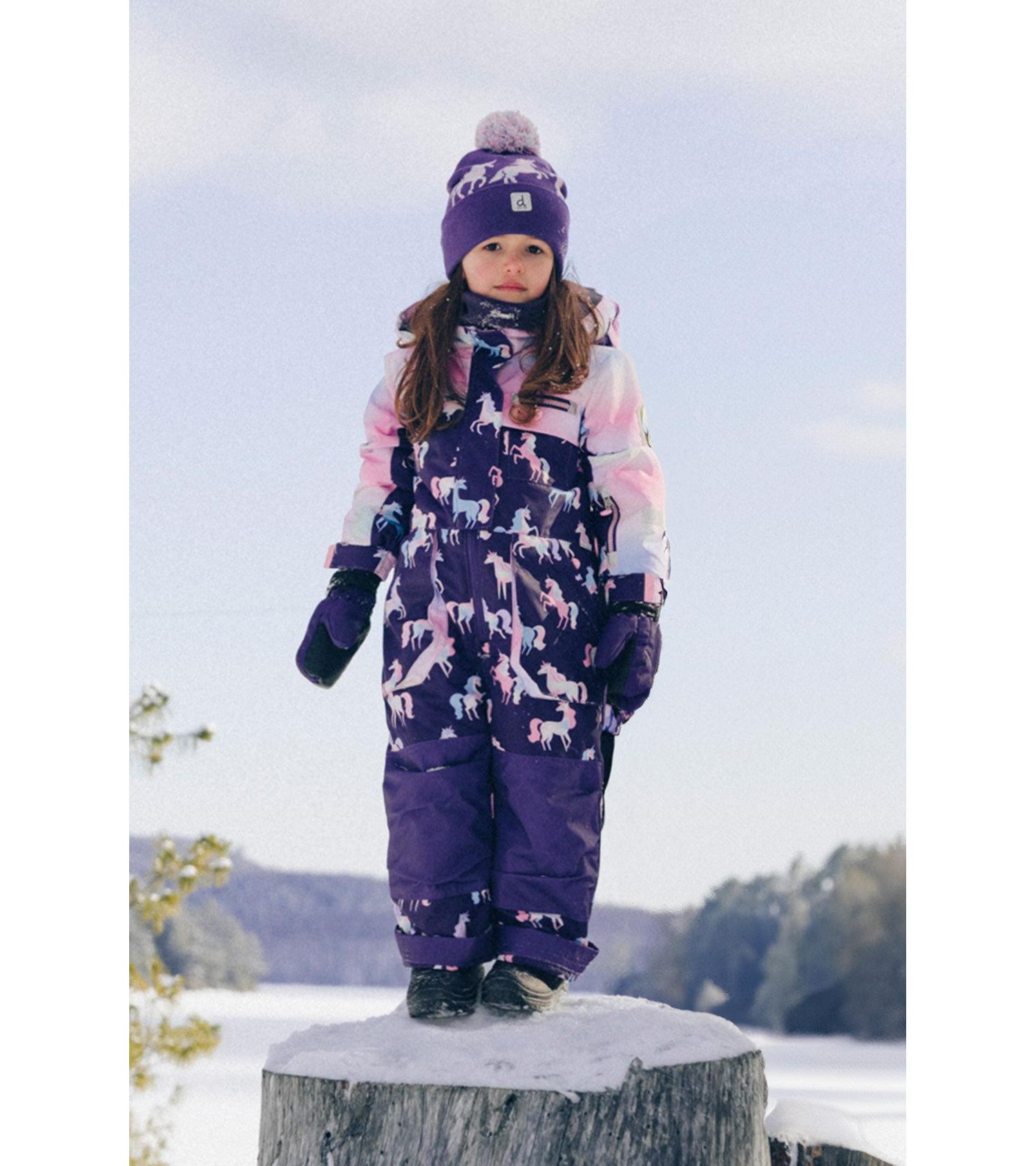 Little and Big Girl( 6 to 14 ) One Piece Play Snowsuit Unicorn Print