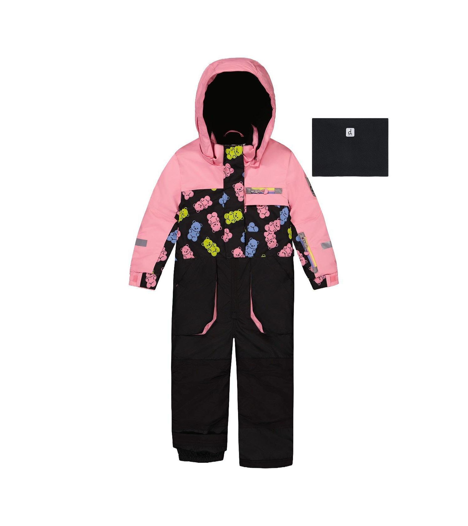 Little and Big Girl One ( 6 to 14 ) Piece Play Snowsuit Gummy Bear Print