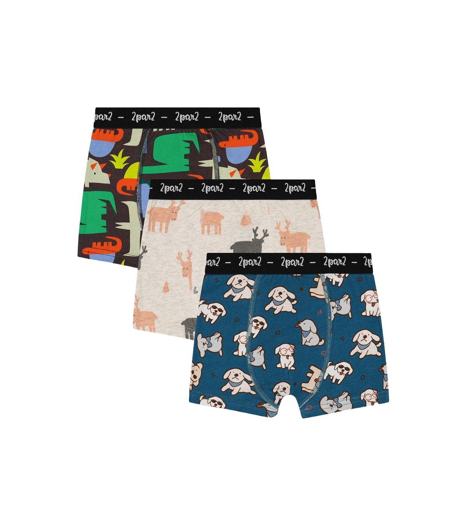 Little and Big Boy (2-5)Boxer Pack Of 3 Holiday Prints
