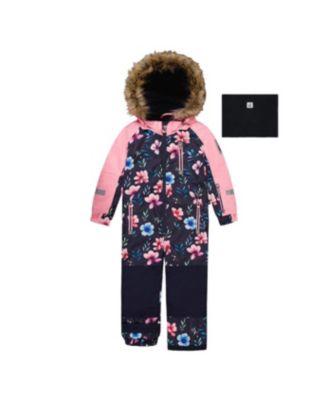 Toddler ( 2T TO 5T ) Girl One Piece Play Snowsuit  Floral Print