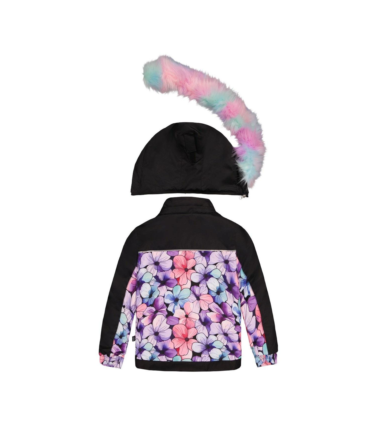 Little and Big Girl (6-14) Two Piece Play Snowsuit Floral Print with Gradient Pants