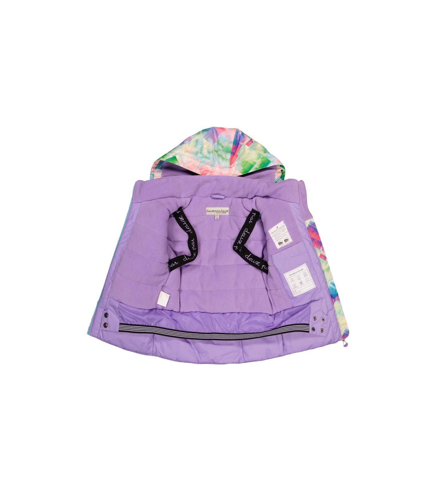 Big Girls (6-14) Two Piece Play Snowsuit Multicolored with A Diamond Pattern