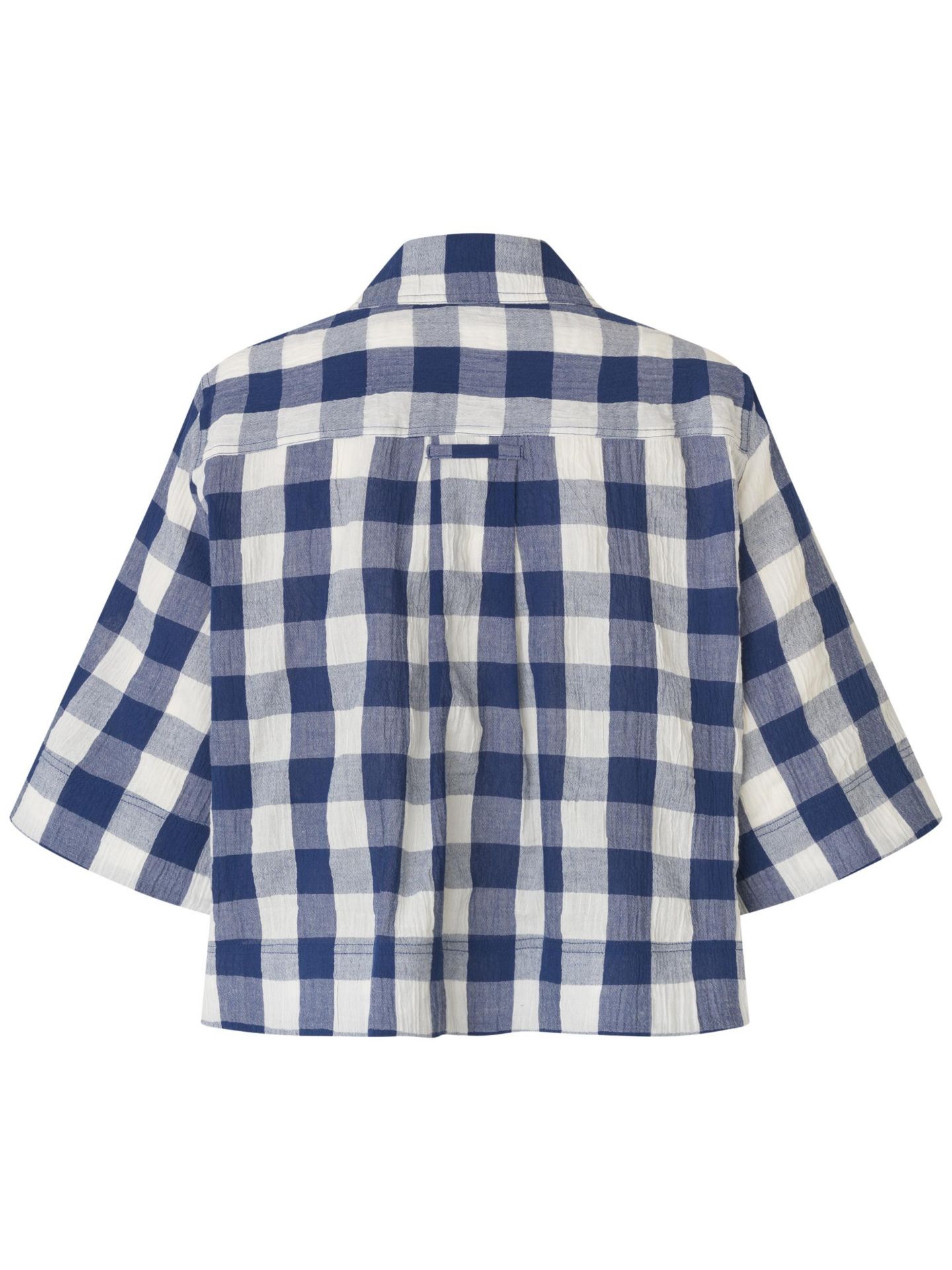 Женская рубашка Masai Copenhagen Maisariel Short-Sleeve Gingham Boxy, цвет: Синий — фото 6