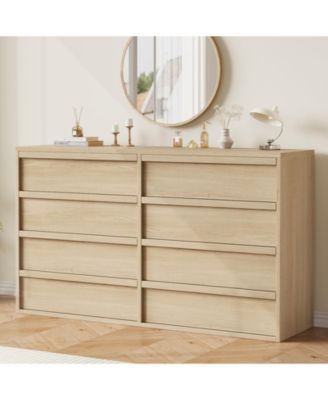 Large 8 Drawer Dresser for Bedroom, Modern Wooden Chest, Spacious Organizer for Living Room, Nursery, Entryway, Hallway, Closet