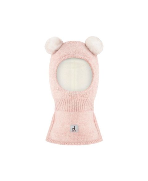 Deux par Deux Kids&baby(5-7) Little and Big Girl Knit Bear Balaclava, цвет: Бледный пыльный розовый