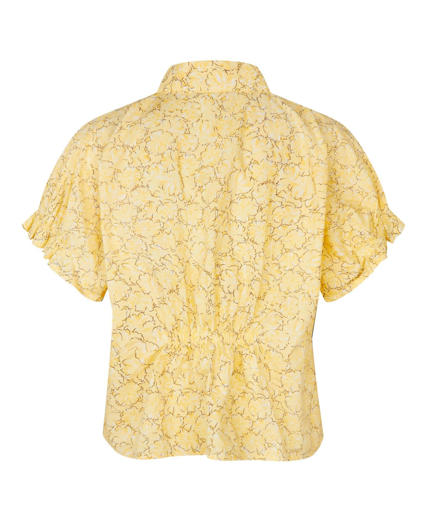 Женская рубашка Masai Copenhagen MaIndorix Floral Short-Sleeve Ruffle-Cuff, цвет: Lemonade — фото 4