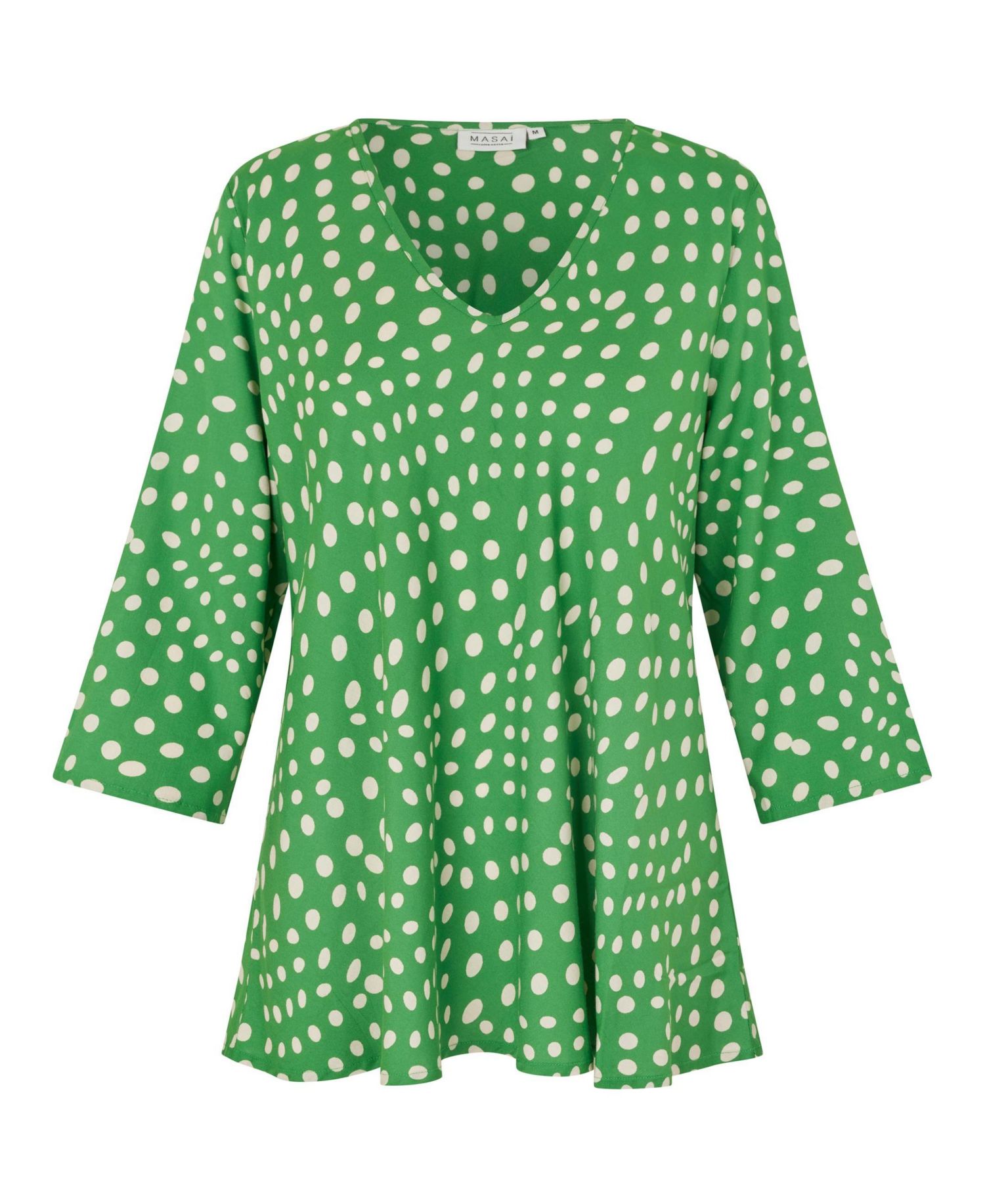 Women's MaKatacia V-Neck 3/4-Sleeve Polka-Dot Blouse