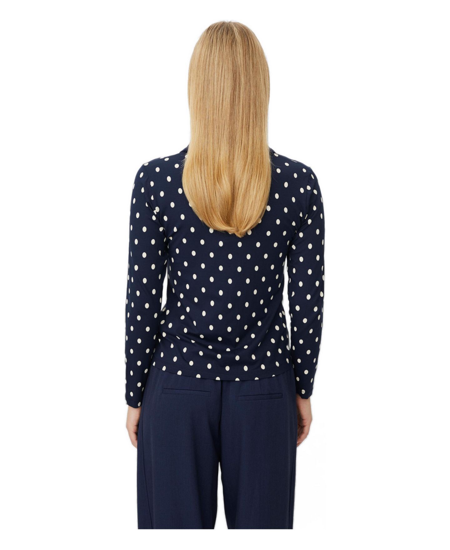 Женская рубашка Masai Copenhagen Maiviona Long-Sleeve Collared Polka-Dot, цвет: Тёмно-синий — фото 3