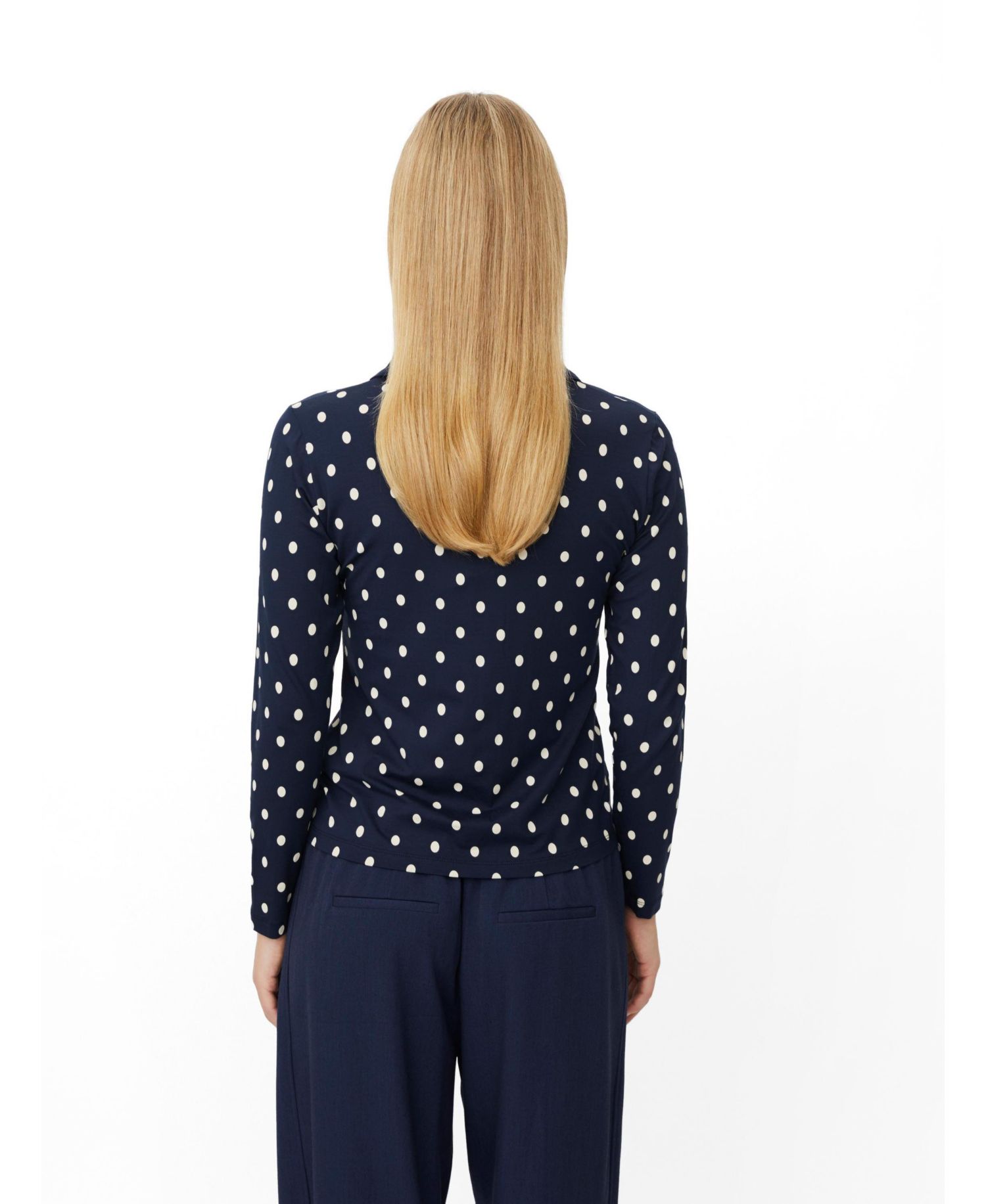 Women's Maiviona Long-Sleeve Collared Polka-Dot Shirt