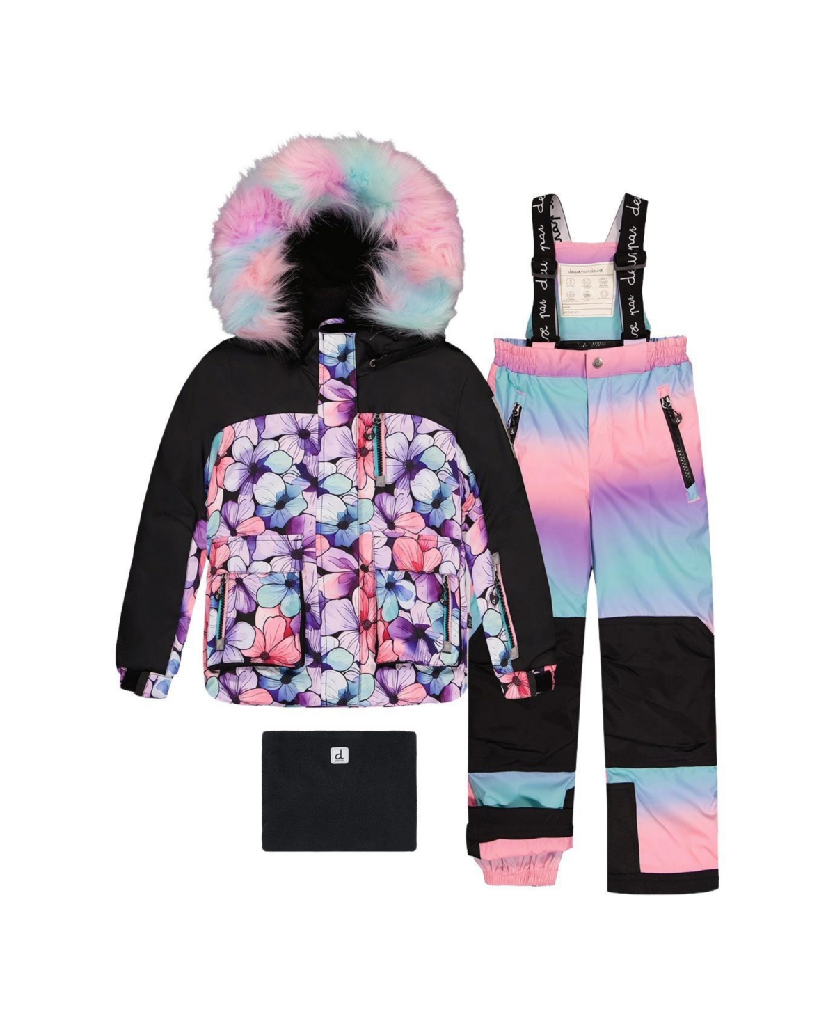 Deux par Toddler Girls Kids&baby (2T-5T)Toddler Two Piece Play Snowsuit Floral Print