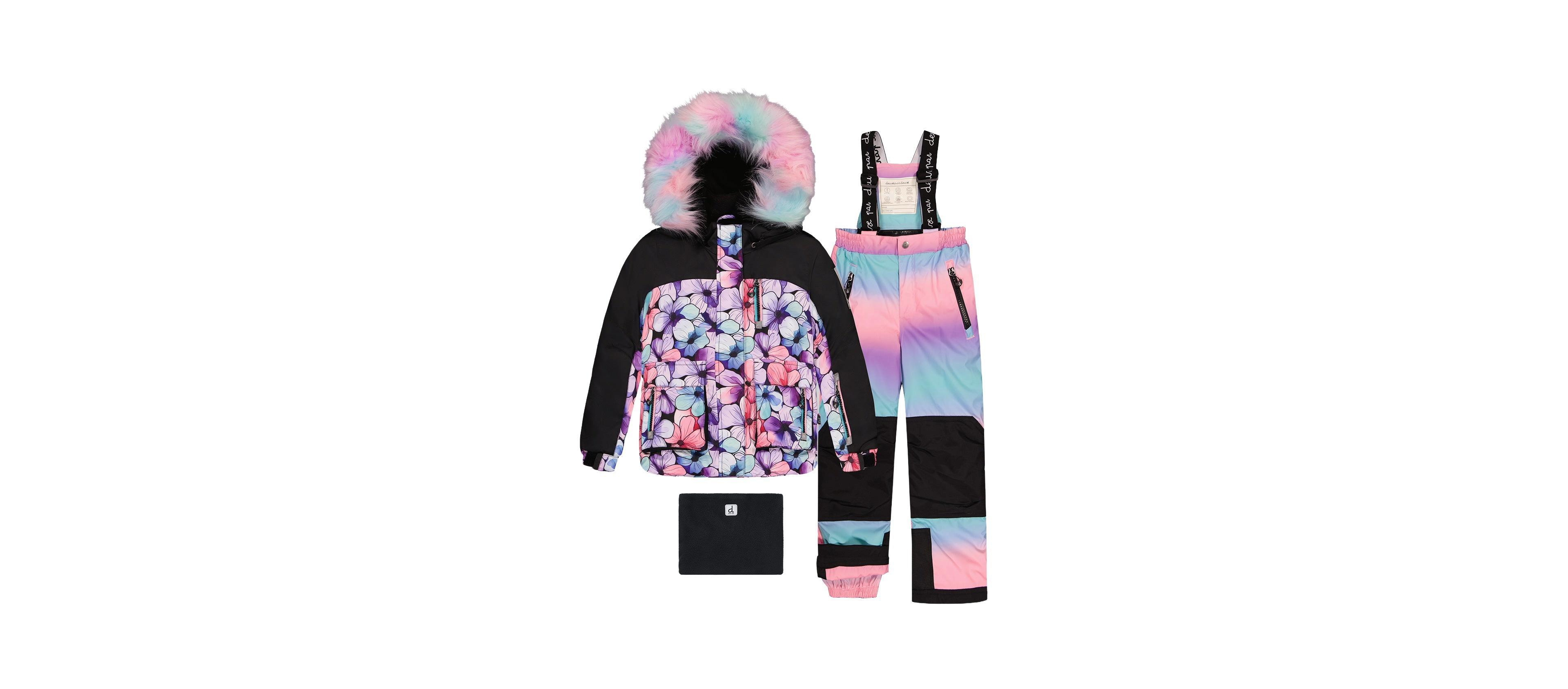 Deux par Toddler Girls Kids&baby (2T-5T)Toddler Two Piece Play Snowsuit Floral Print