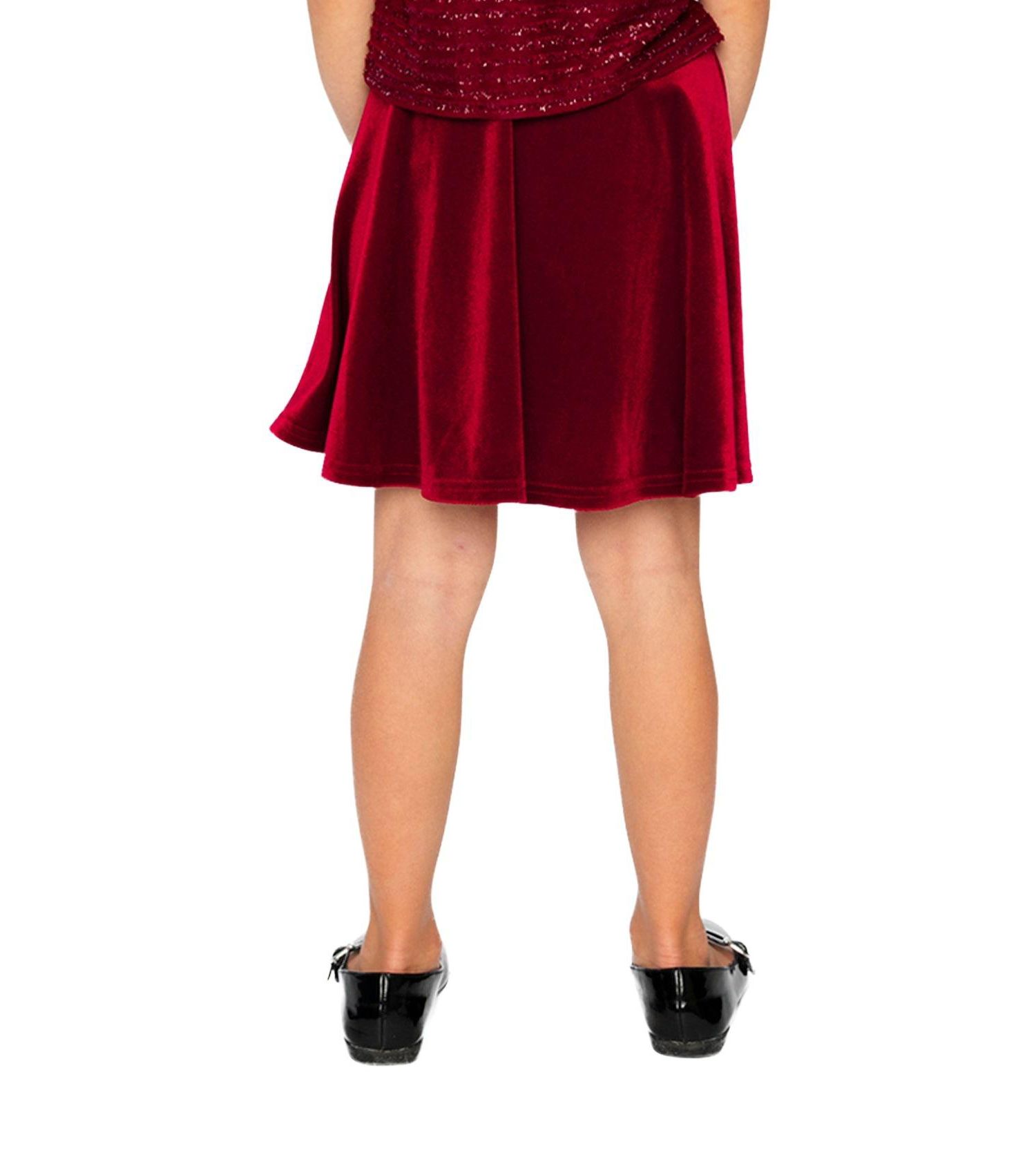 Little and Big Girl ( size 6 to 14 ) Velvet Skirt