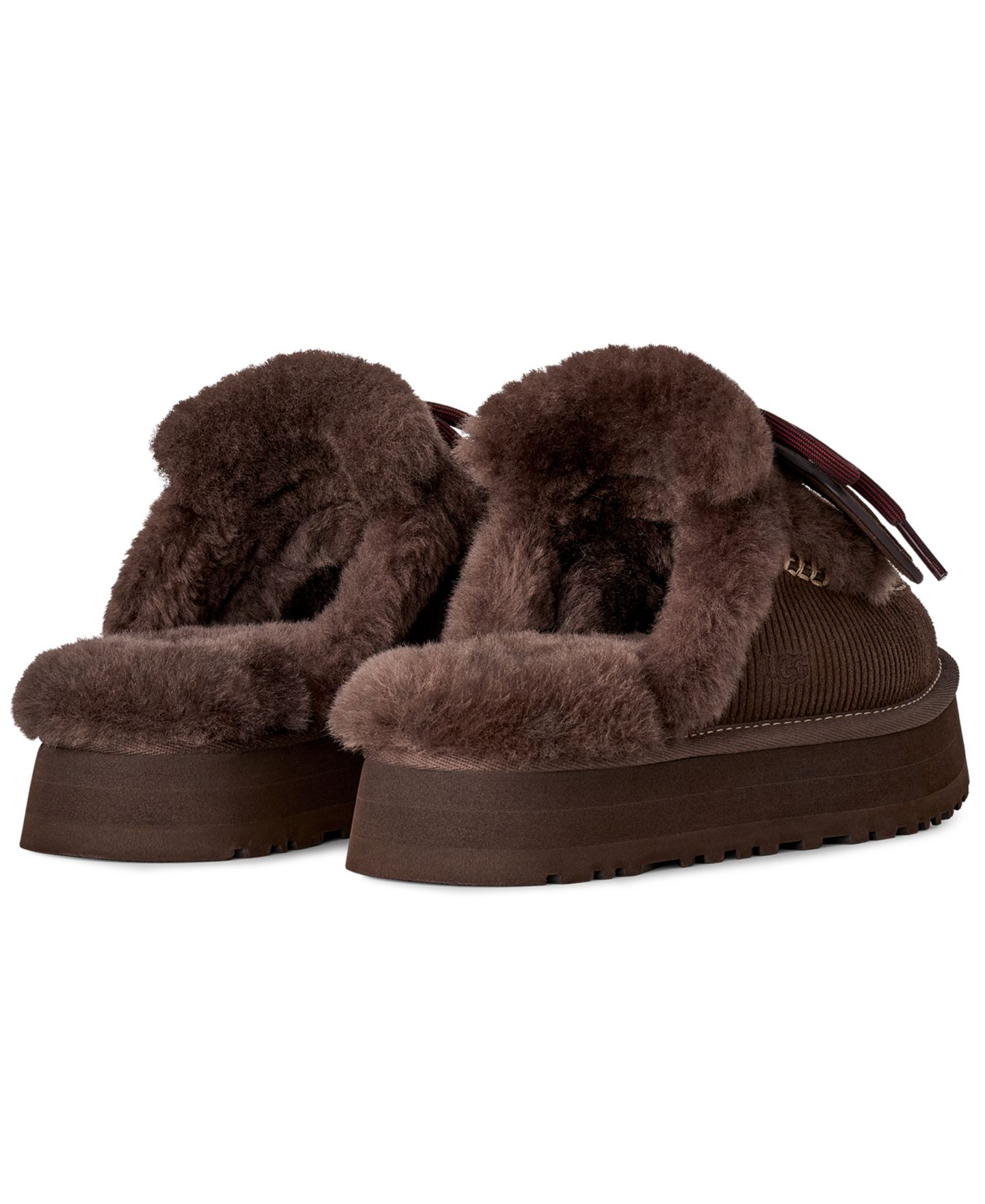 Женские сабо UGG® Disquette Heritage Lace-Up Clog Slippers, цвет: Кедровый — фото 6