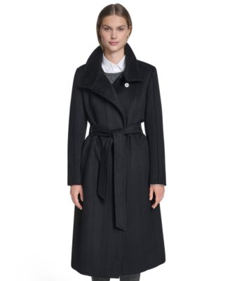 Women's Asymmetric Belted Wool Coat