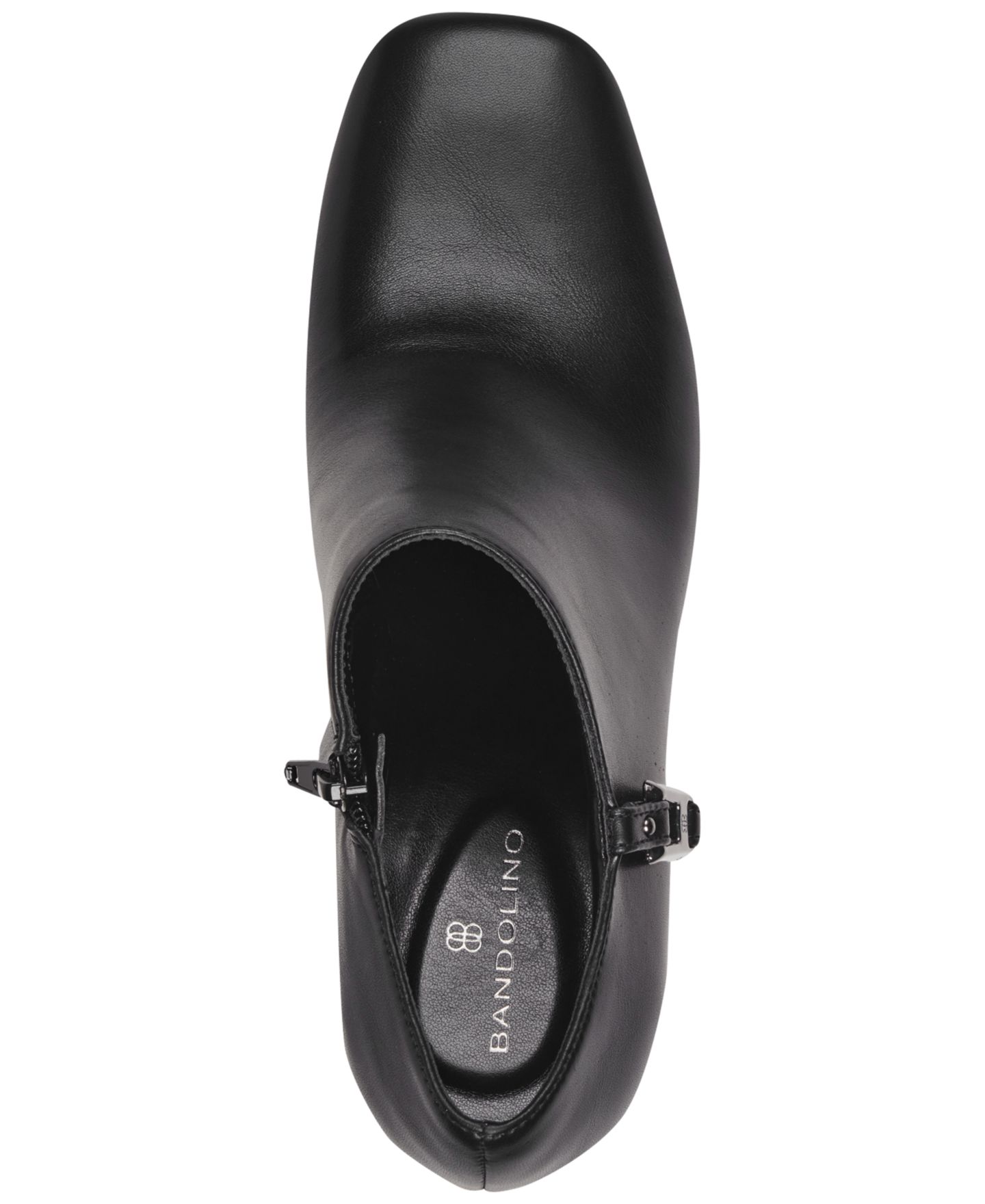 Женские туфли Bandolino Urbiny Stacked Heel Square Toe Shootie, цвет: Чёрный — фото 4