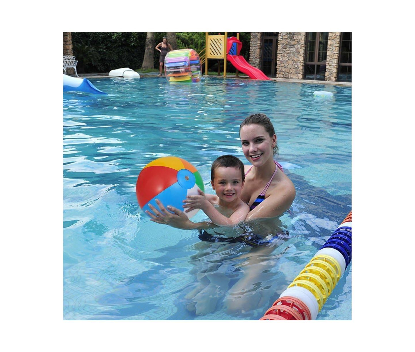 Детские игрушки homfan 18-Pack Inflatable 8" Beach Balls with Heat-Welded Seams, Ages 3+ — фото 4