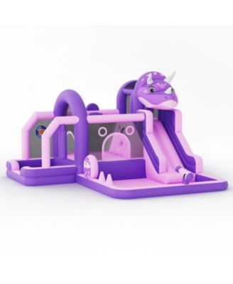 Dinosaur Bounce House, 148"L x 150"W x 100"H, Oxford Cloth with Slide & Climbing Wall, 250 Lbs Capacity, Ages 3+