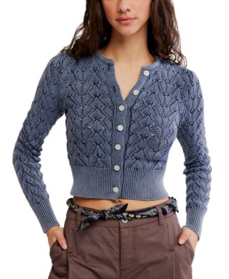 Women's Pretty In Pointelle Long-Sleeve Cardigan