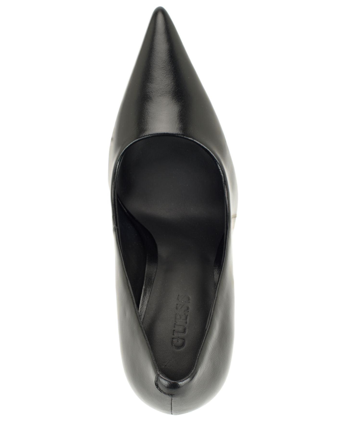 Женские туфли GUESS Naprini Leather Pointed Toe Stiletto Pumps, цвет: Чёрный кожаный — фото 4