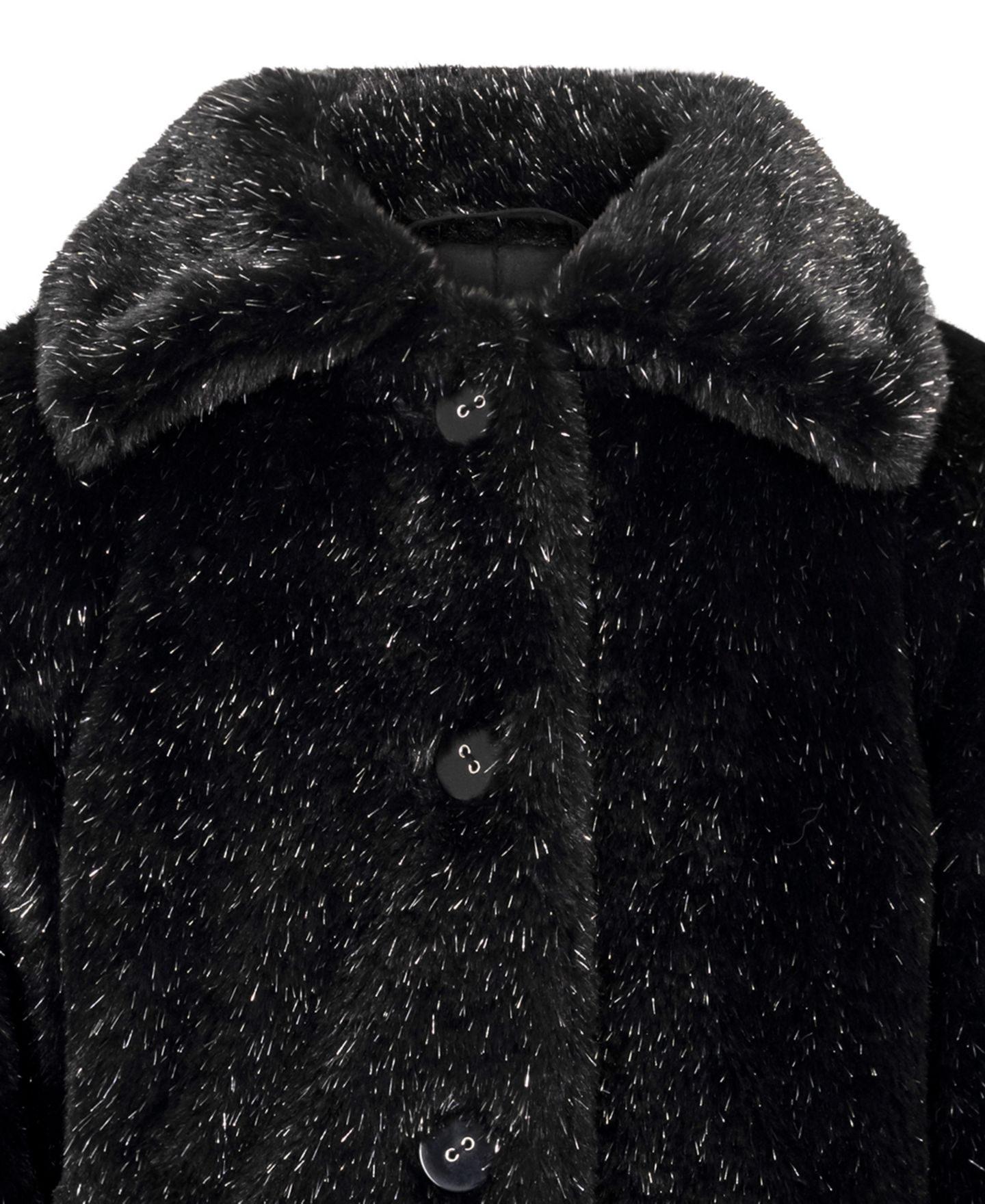 Куртки S Rothschild & CO Cozy Novelty Fur A-Line Jacket with Matching Handbag, Gift With Purchase, 2-Piece Set для девочек-малышей, цвет: Чёрный / Серебряный — фото 3