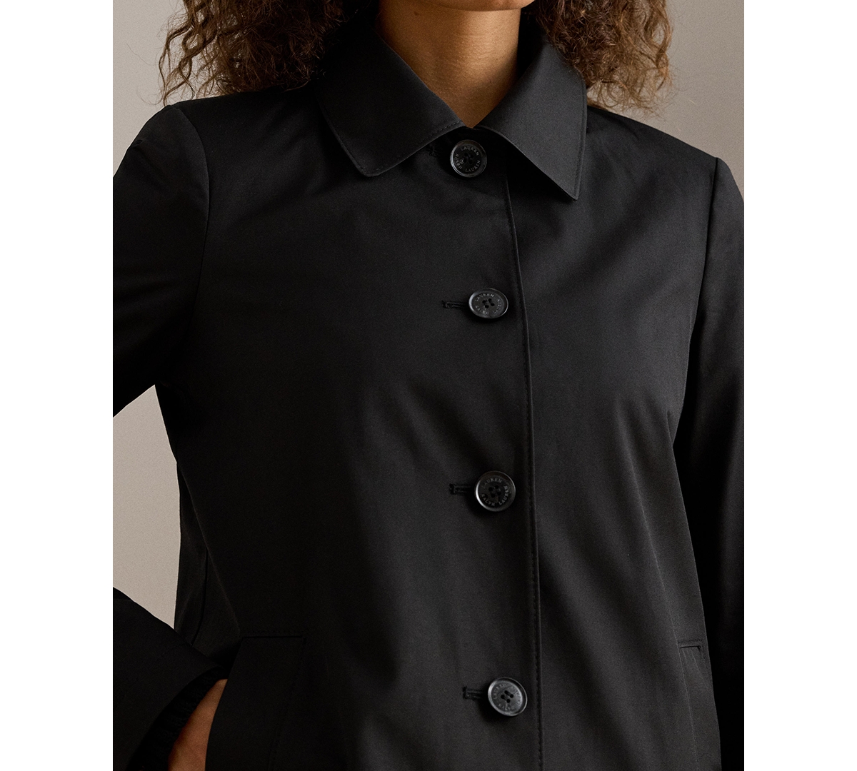 Lauren Ralph Women's Hooded A-Line Raincoat