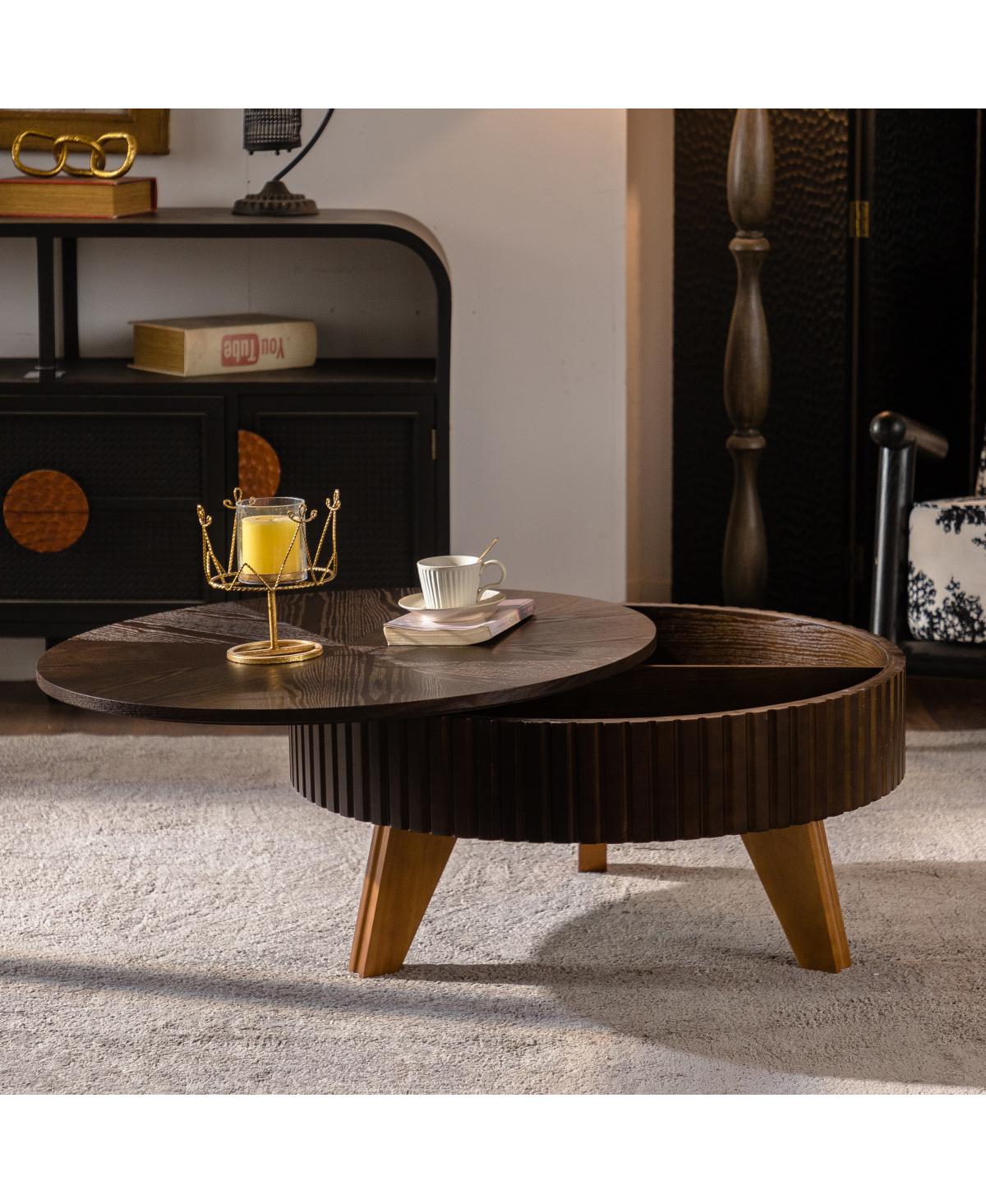 Streamdale Furniture 31.5'' Retro Round Coffee Table with Storage