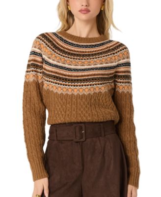 Women's Daria Cable-Knit Fair Isle Crewneck Sweater