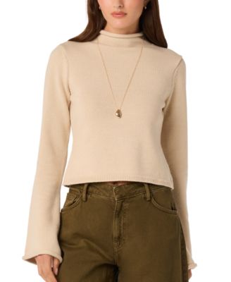 Women's May Mock-Neck Cropped Pullover Sweater