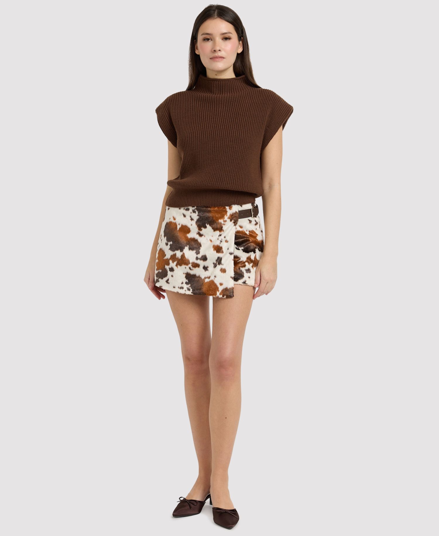 Women's Yumi Animal-Print Wrap Mini Skort