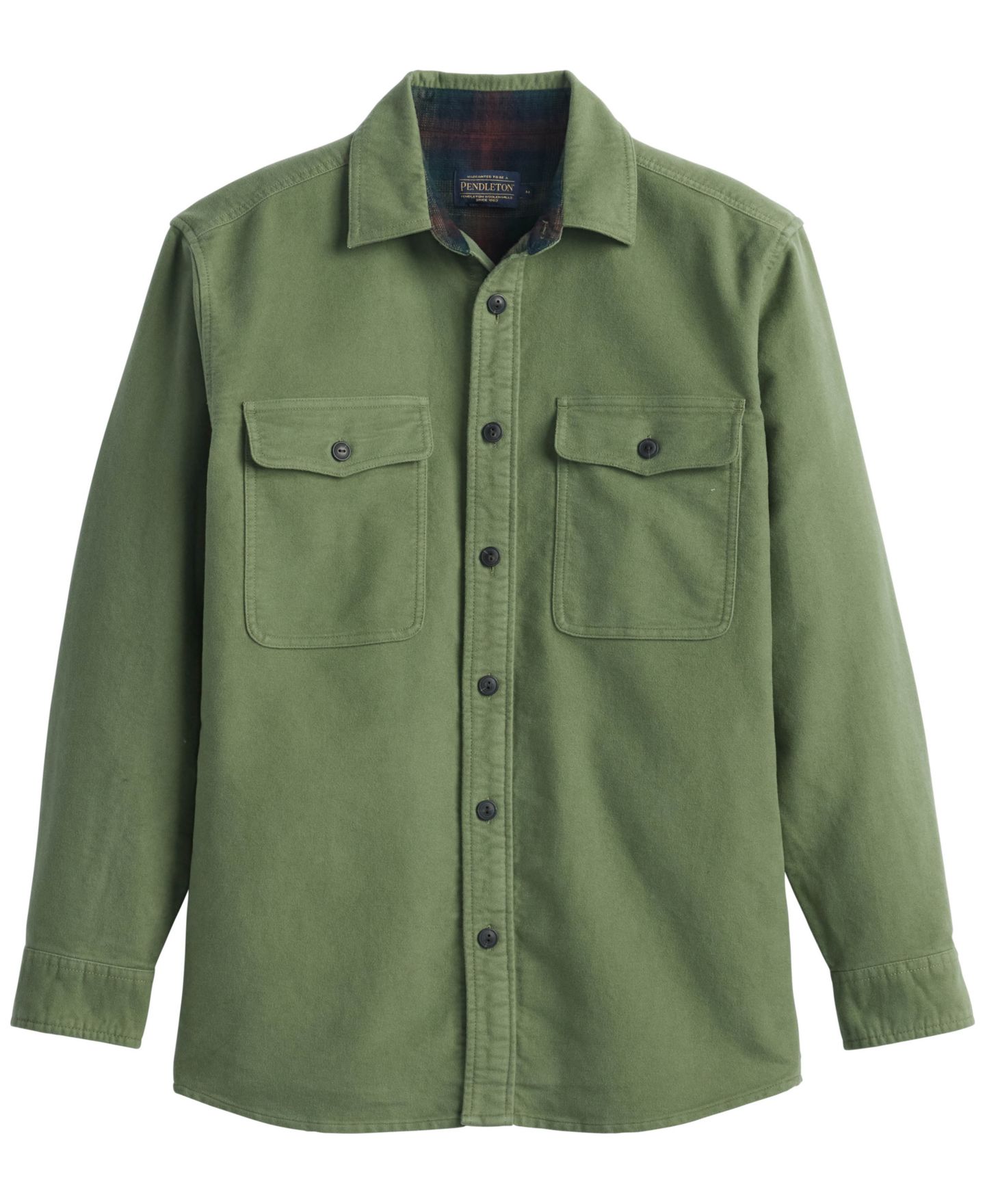 Мужская рубашка Pendleton Belmont Moleskin Long-Sleeve, цвет: Оливковый — фото 6