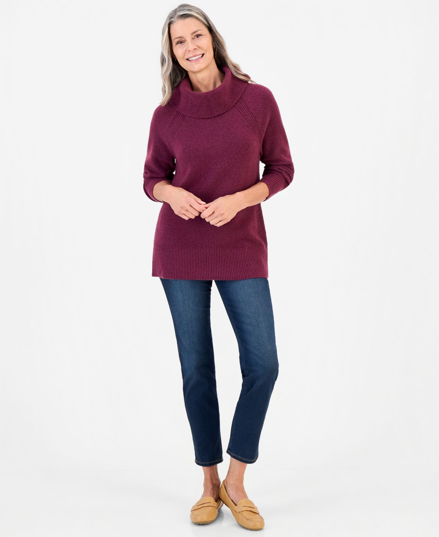 Женский свитер Style & Co Cowl-Neck, цвет: New Brickberry — фото 3