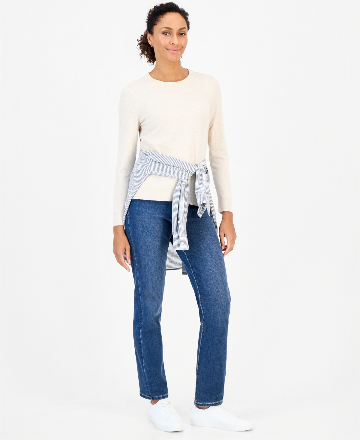 Style & Co Women's Long-Sleeve Crewneck Sweater, Created for Macy's
