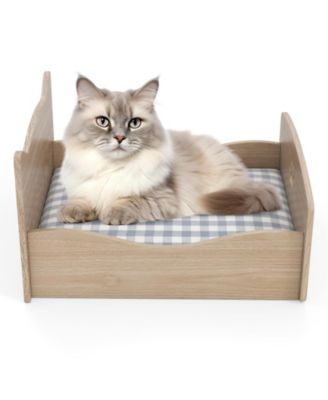Elevated Pet Bed Frame Indoor Large Cat Bed With Rails Cute Headboards Animals Bed